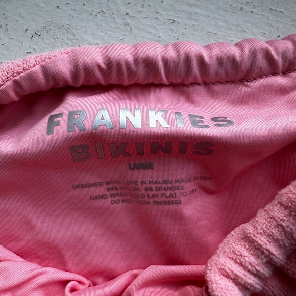 ~Frankies Bikinis Tia Terry Ribbed Tie Thong Bikini Bottoms Large~ - Picture 2 of 6